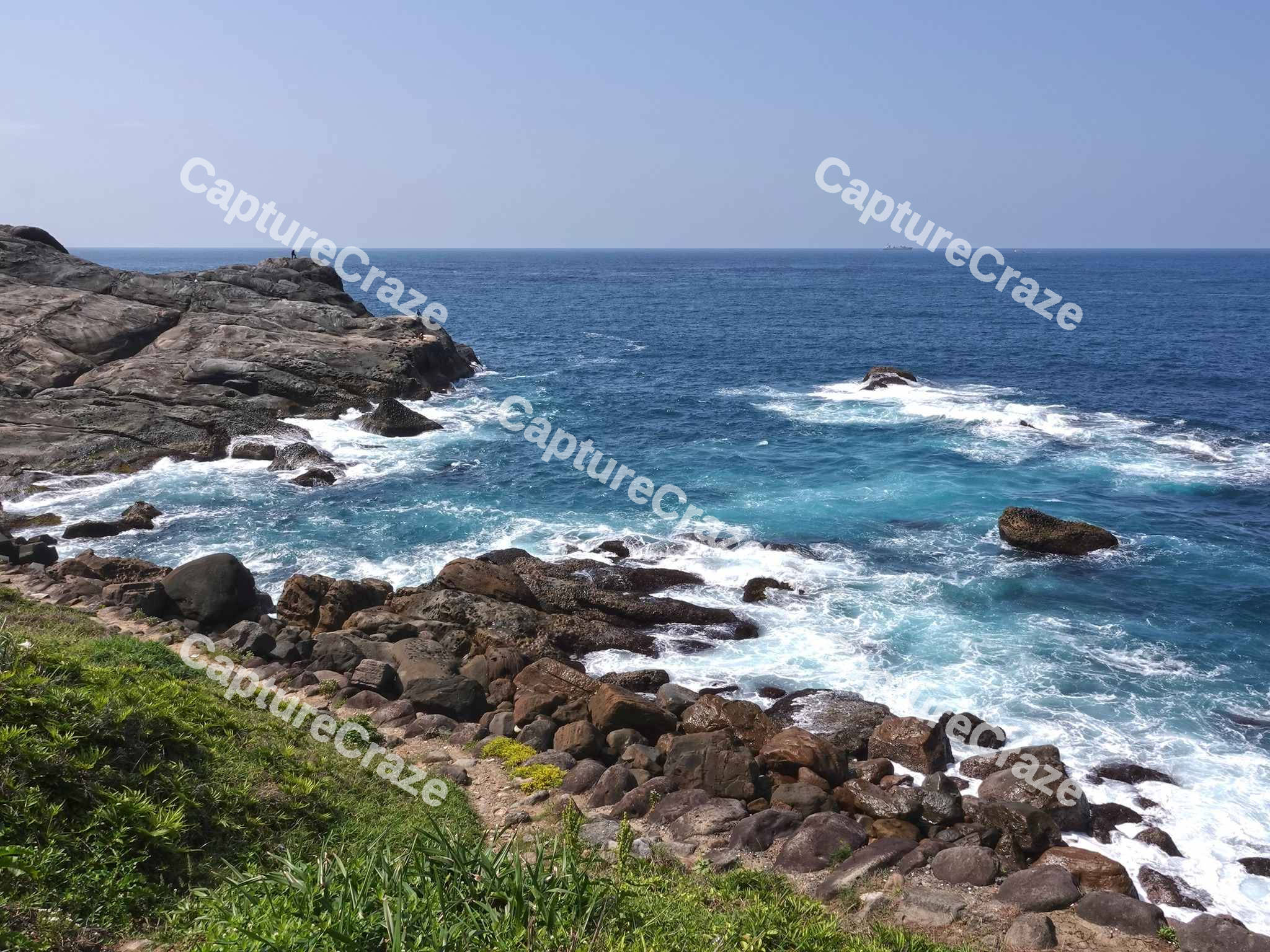 Beach scene with rocks